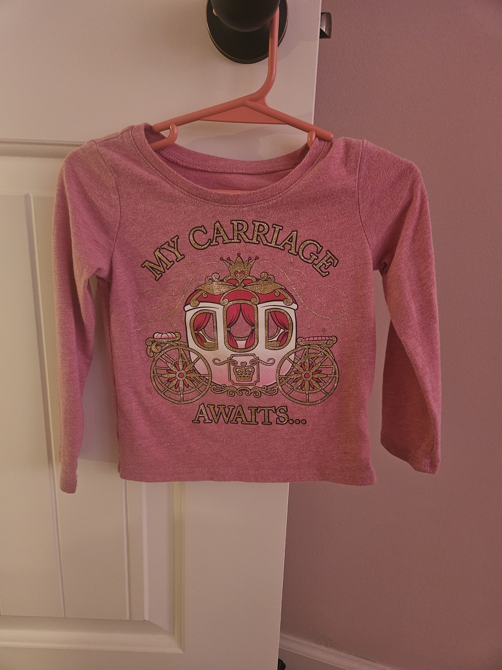 The Children's Place Pink Long-Sleeve Carriage Graphic Tee